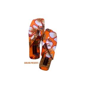 Mystique Floral Flip Flop Sandals Women Color Orange Size 8